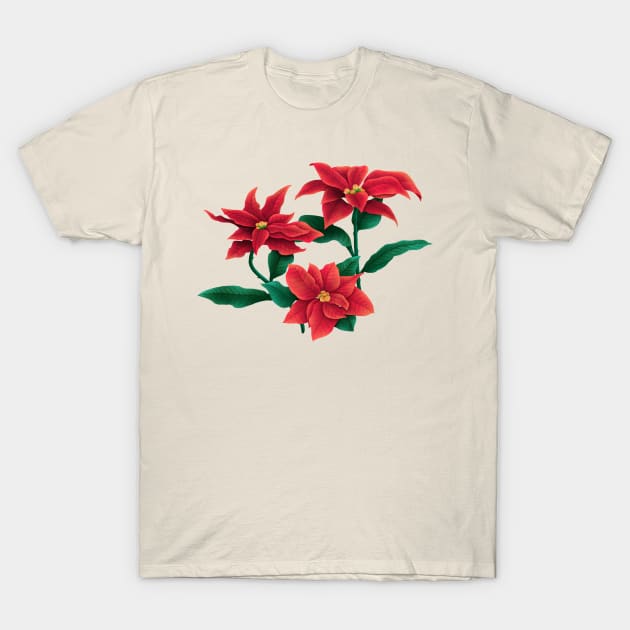 Poinsettia(Christmas flower) T-Shirt by CleanRain3675